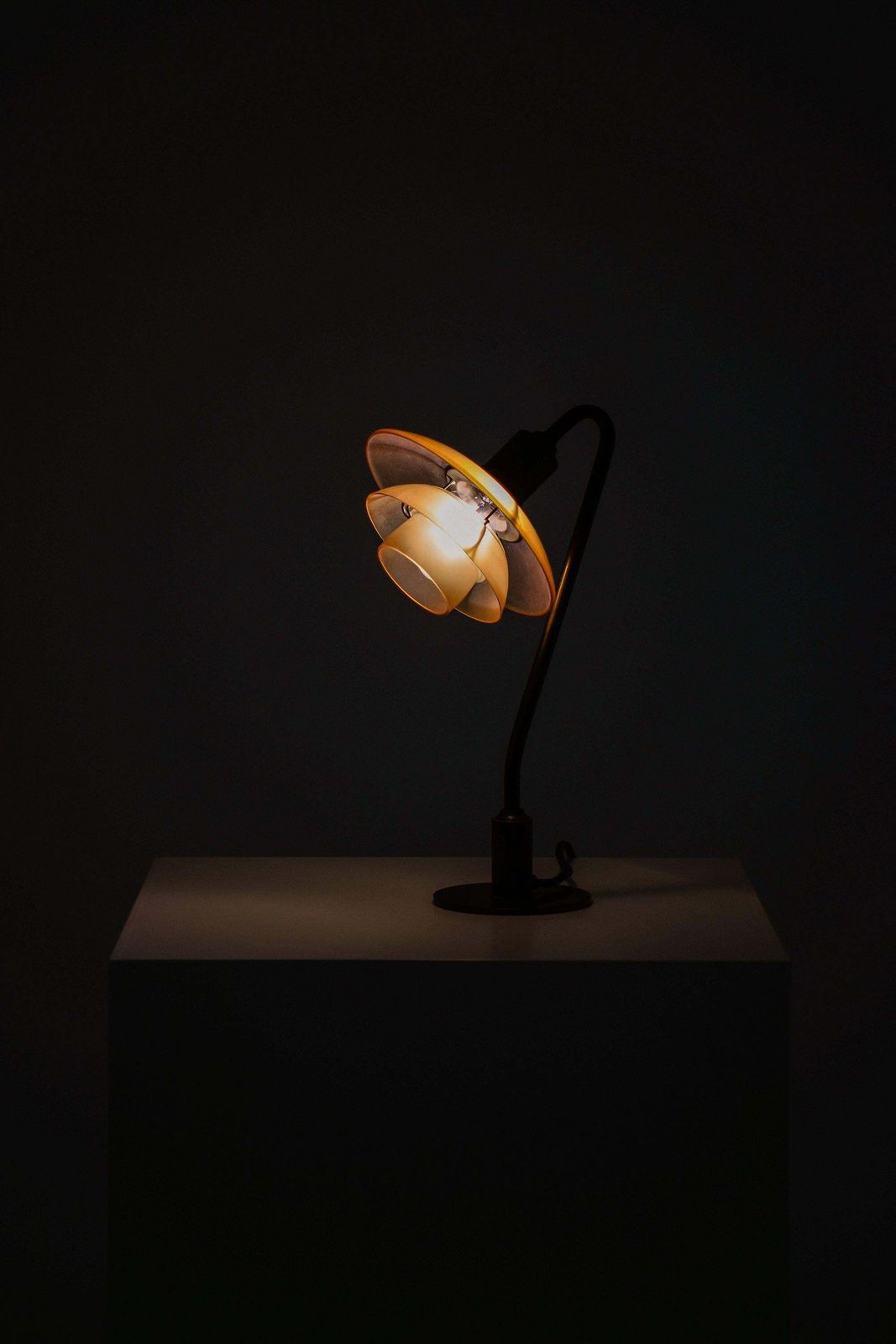 photo for sale Table Lamp In Browned Brass Frame By Poul Henningsen, 1931 1933