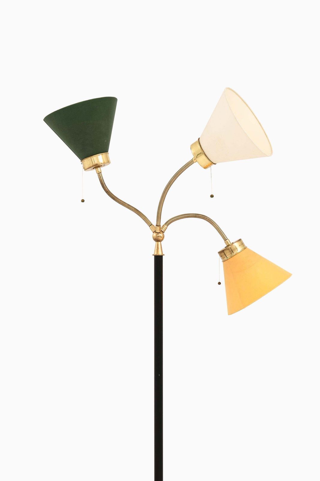 Floor Lamp In Brass, Black Metal And Original Shades By Josef Frank, 1938 photo Lighting