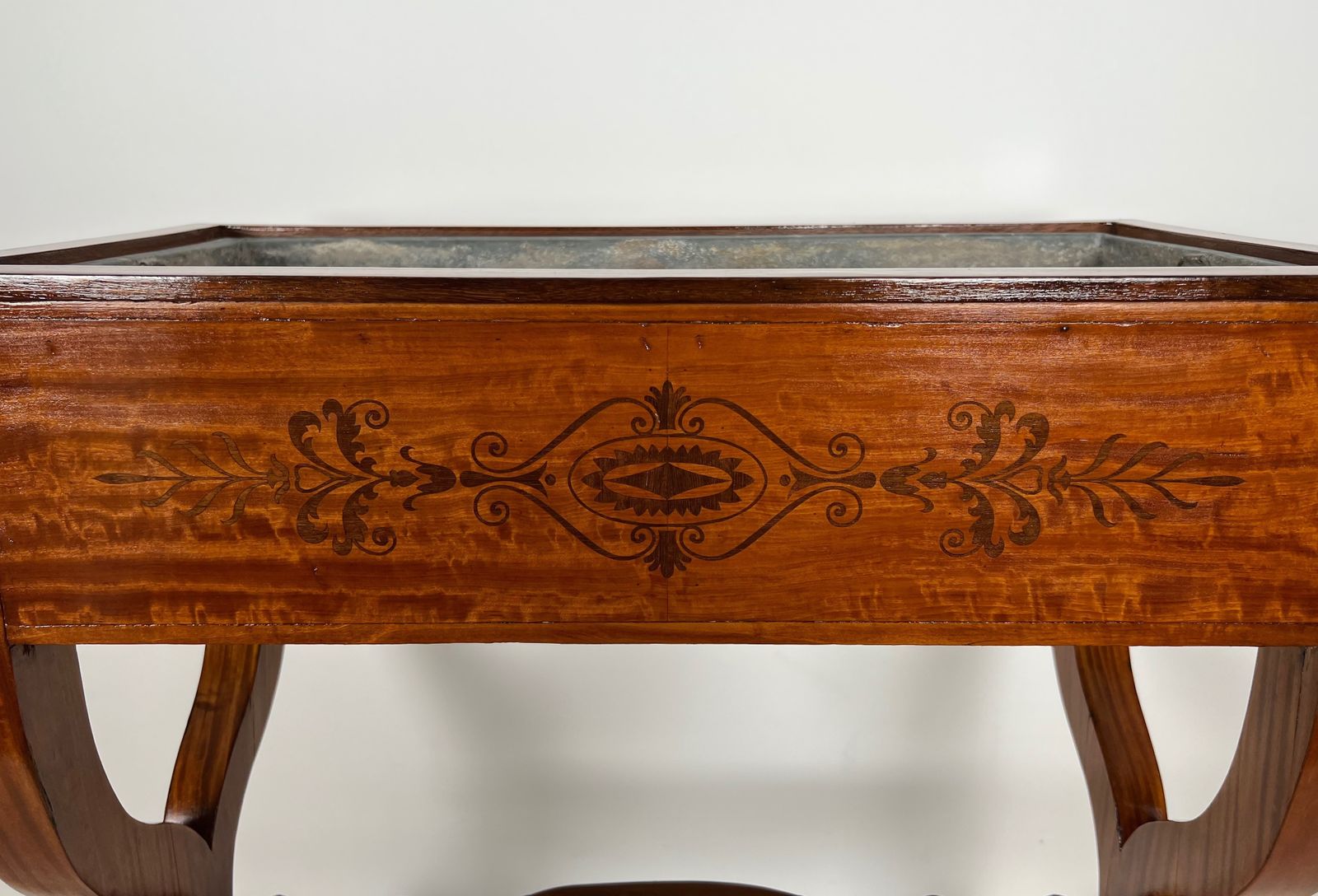 Mahogany Jardinière With Amaranth Inlay And "X" Base And Bronze Claw Feet From The Charles X Period photo vintage