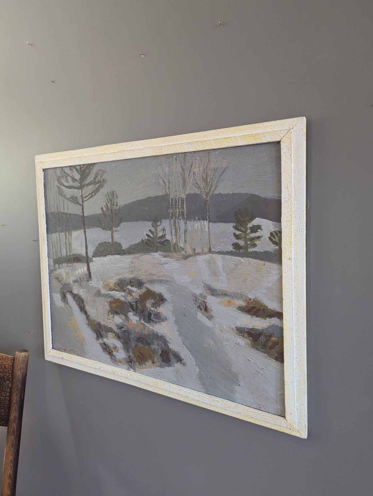 Quiet Season, Oil Painting, Mid 20th Century photo for sale