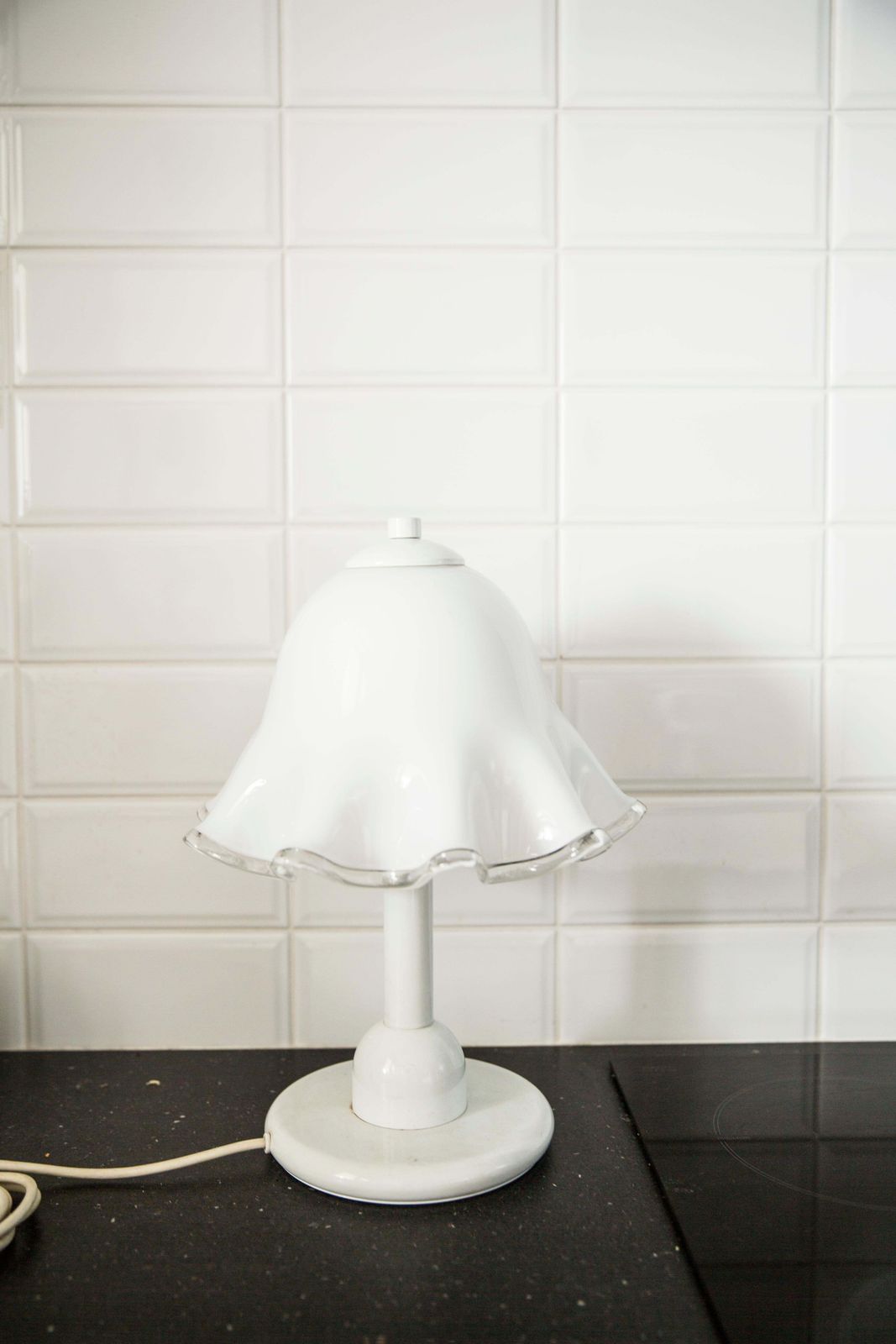 Set Of Two Hollywood Regency Table Lamps, White Flowers, Italy, 1960s photo for sale
