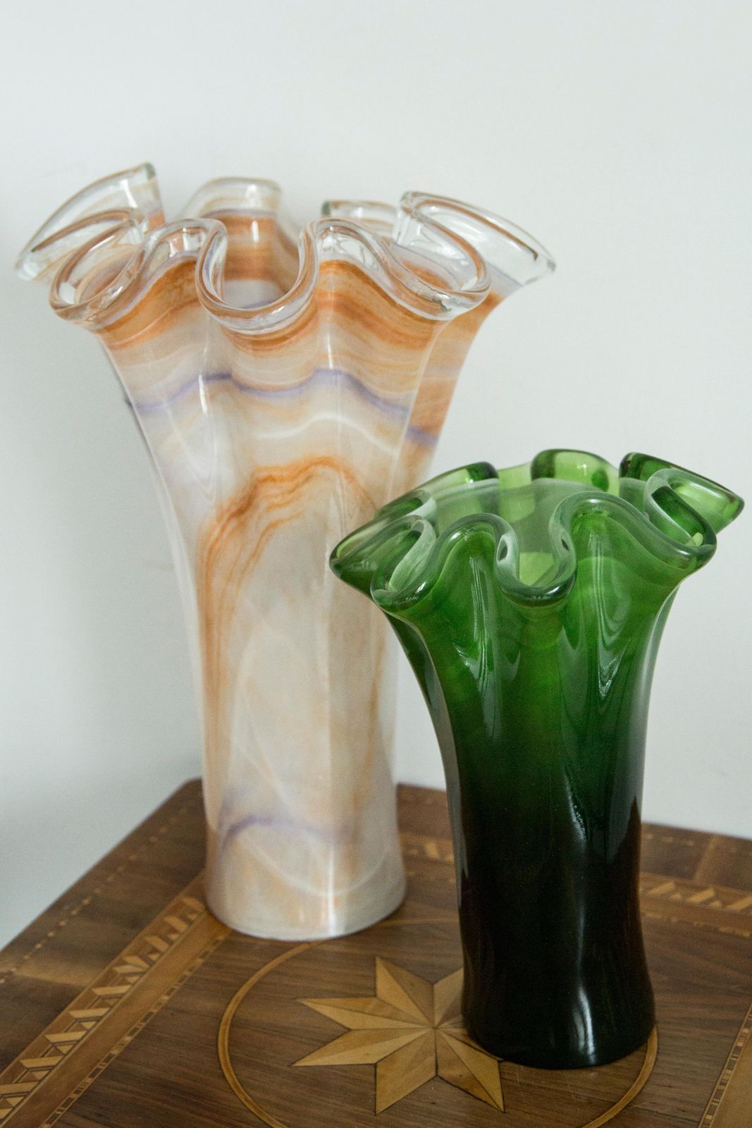 Mid Century Vintage Dark Green Murano Glass Vase, Italy, 2000s photo furniture