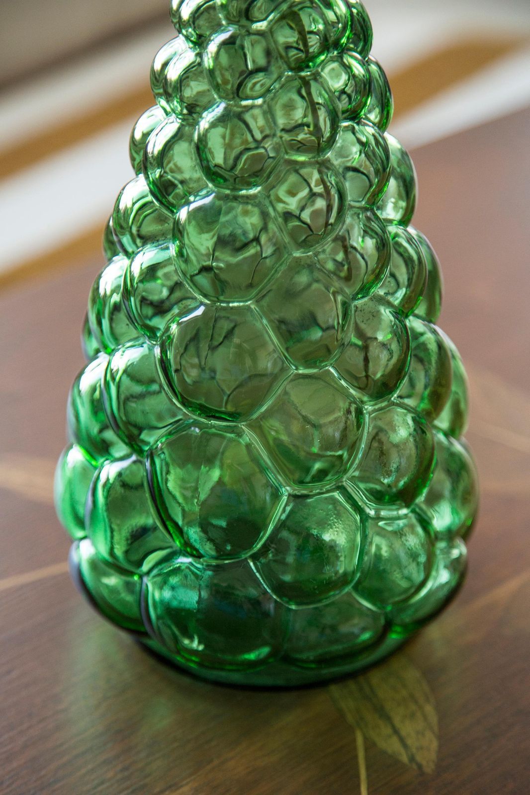 Midcentury Rare Green Empoli Glass Decanter Bottle, Italy, 1960s photo Home Decor