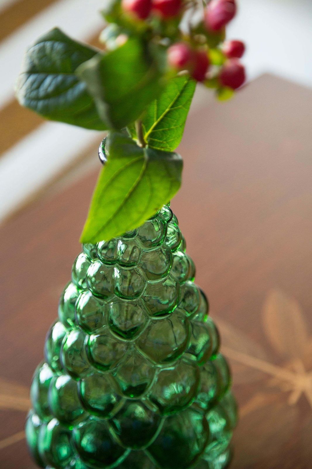 Midcentury Rare Green Empoli Glass Decanter Bottle, Italy, 1960s photo 196.0