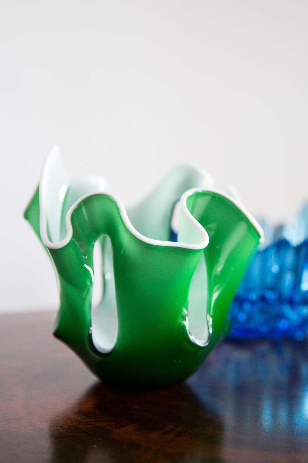 Mid Century Vintage Green Artistic Glass Vase, Europe, 1970s photo 112.0