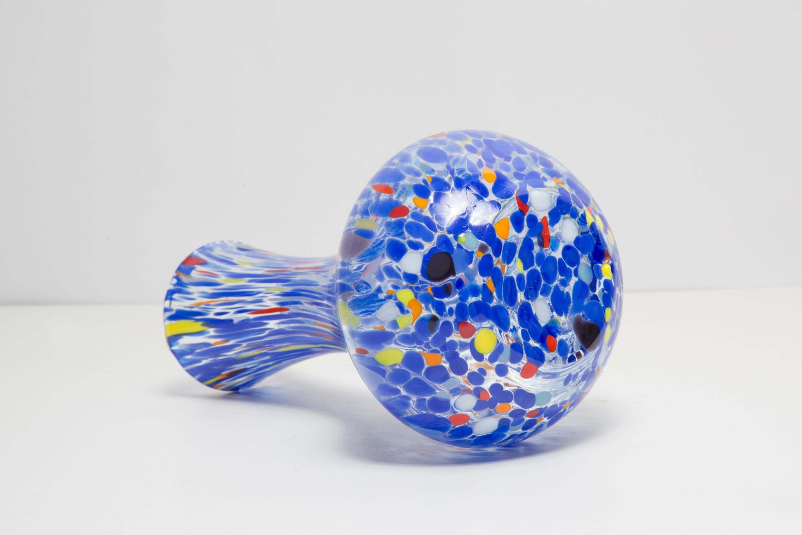 Mid Century Vintage Blue Dots Small Murano Vase, Italy, 1960s photo vintage