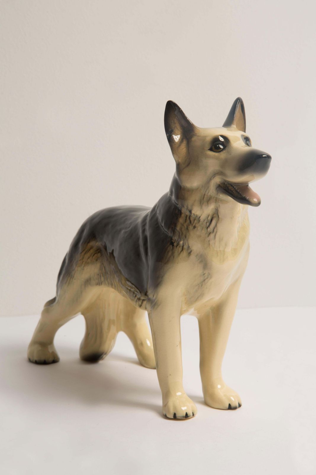 Midcentury German Shepherd Ceramic Dog Sculpture, Europe, 1960s photo vinterior