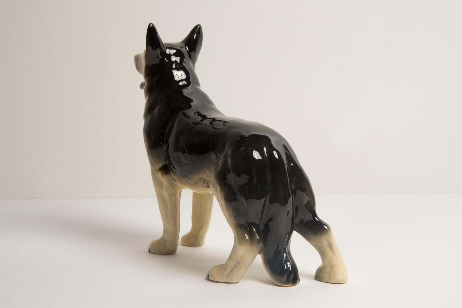 photo furniture Midcentury German Shepherd Ceramic Dog Sculpture, Europe, 1960s