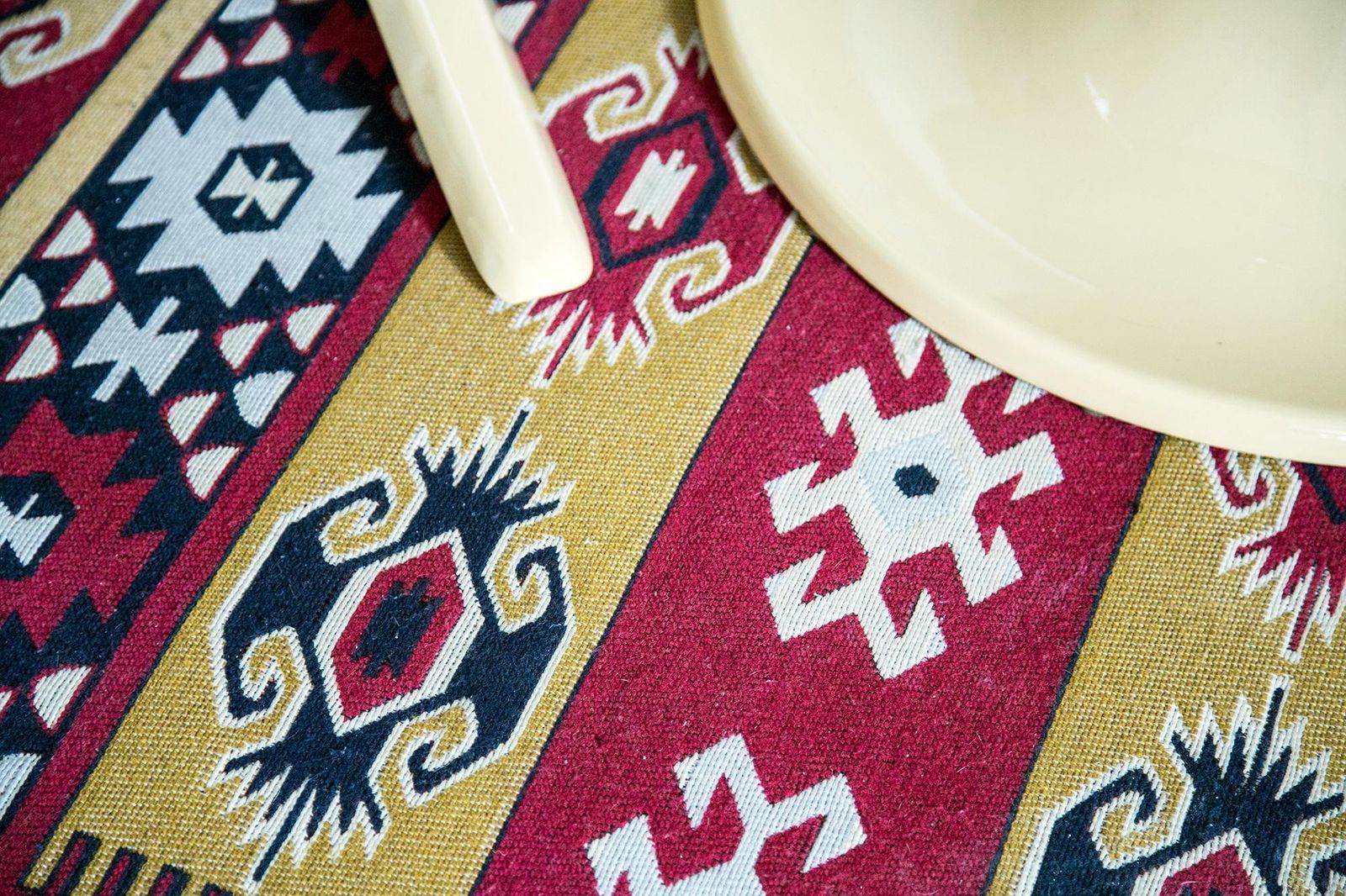 Midcentury Boho Style Wool Carpet, 1960s photo Textiles
