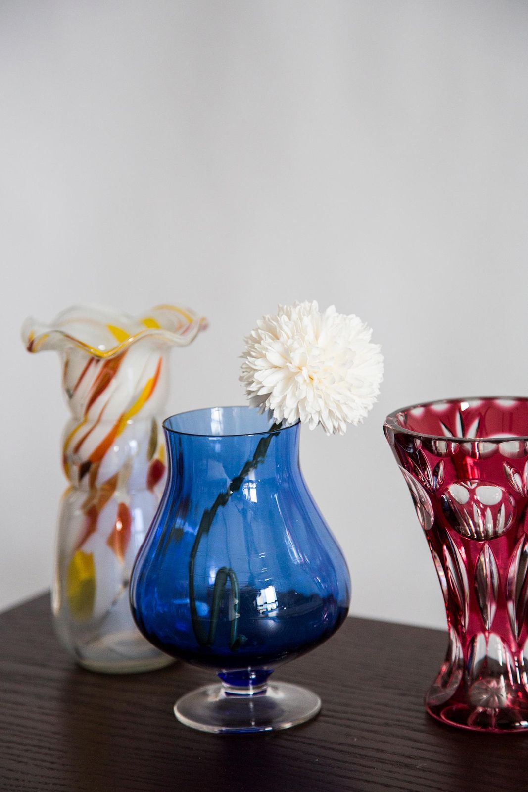 Mid Century Vintage Small Blue Crystal Vase, 20th Century, Europe, 1960s photo 68.0