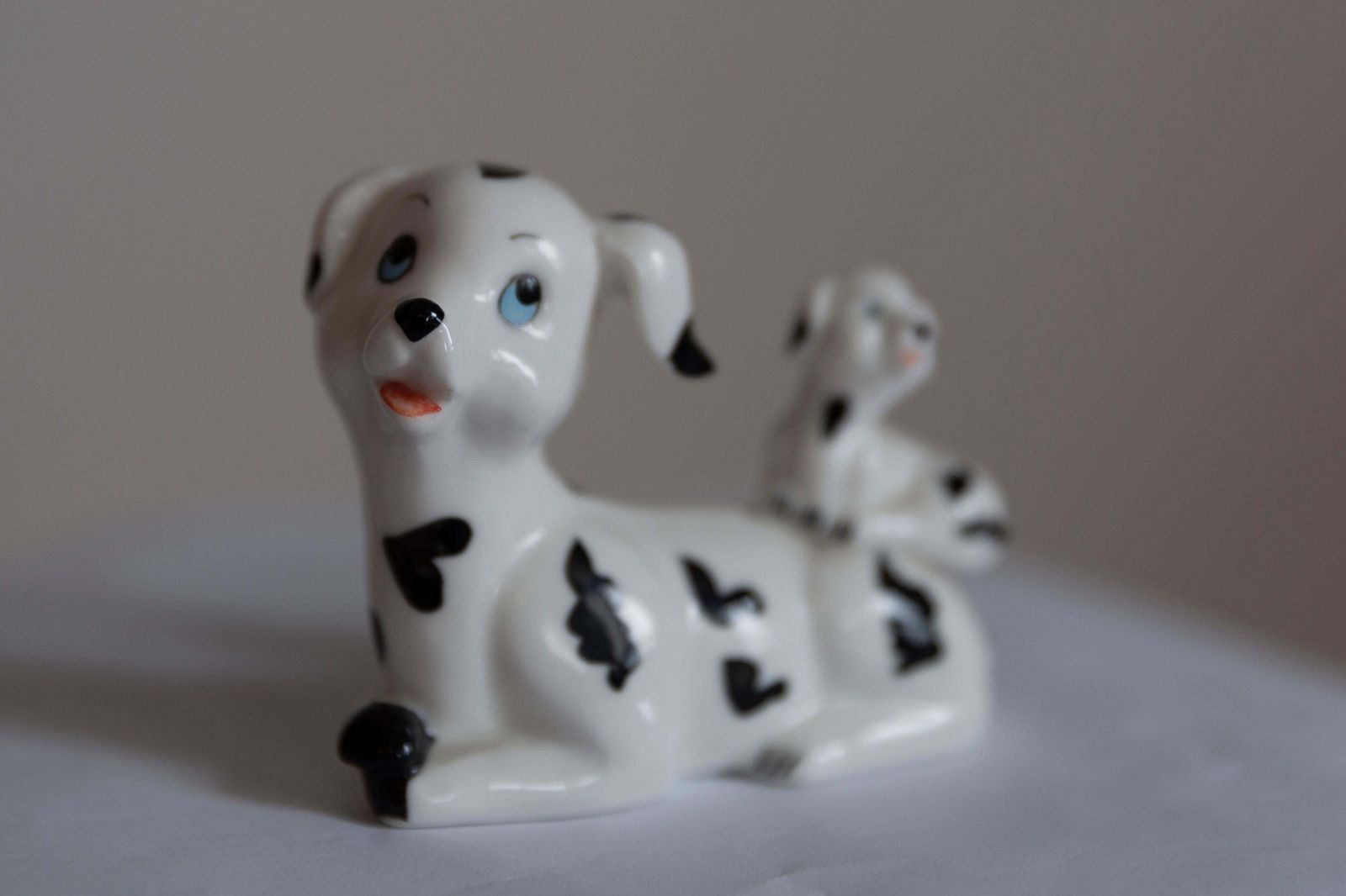 20th Century Mini White Dalmatians Dogs Sculpture, Italy, 1960s photo vintage