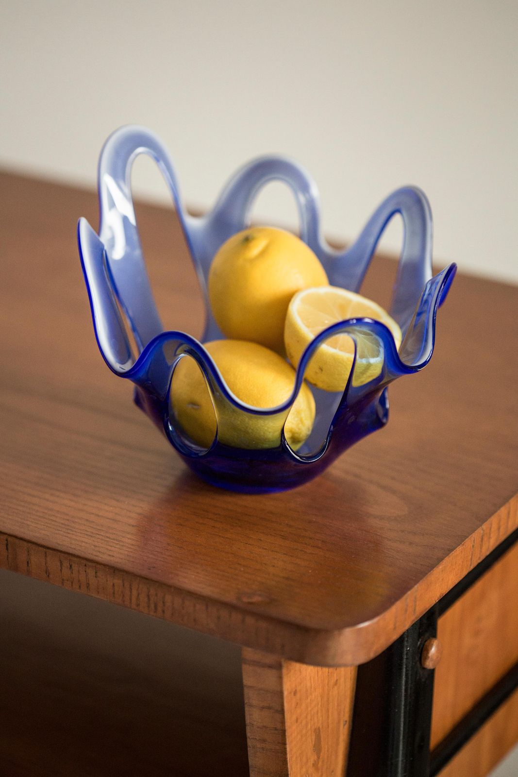Midcentury Blue Vase Candlestick, Europe, Poland, 1960s photo for sale