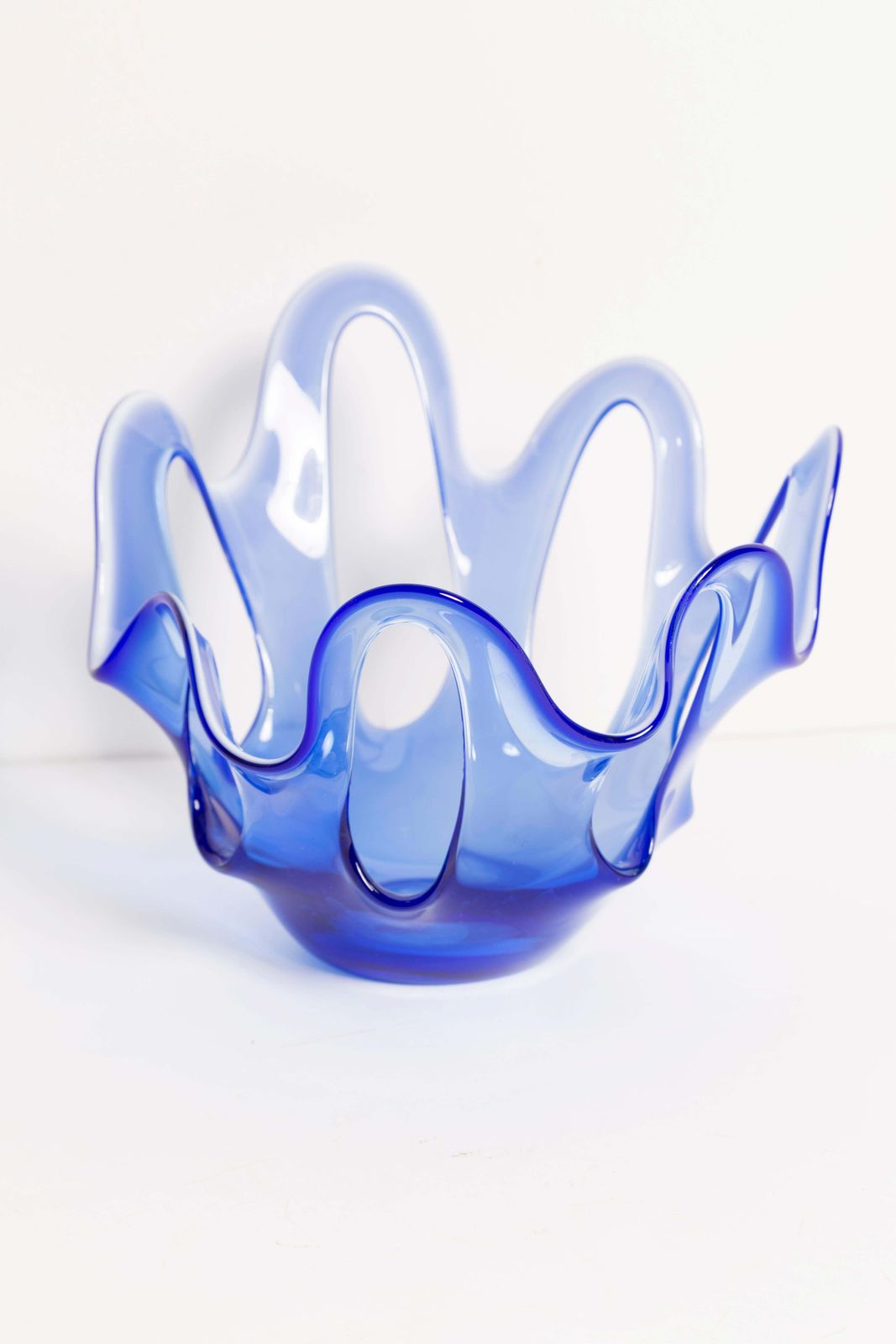 Midcentury Blue Vase Candlestick, Europe, Poland, 1960s photo buy