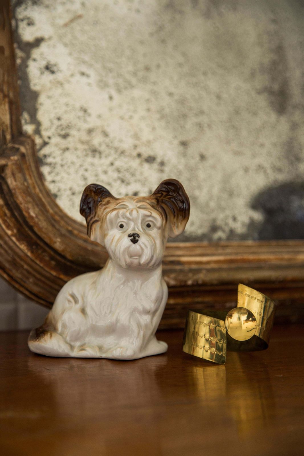 Midcentury Small White Terrier Dog Sculpture, Italy, 1960s photo Art