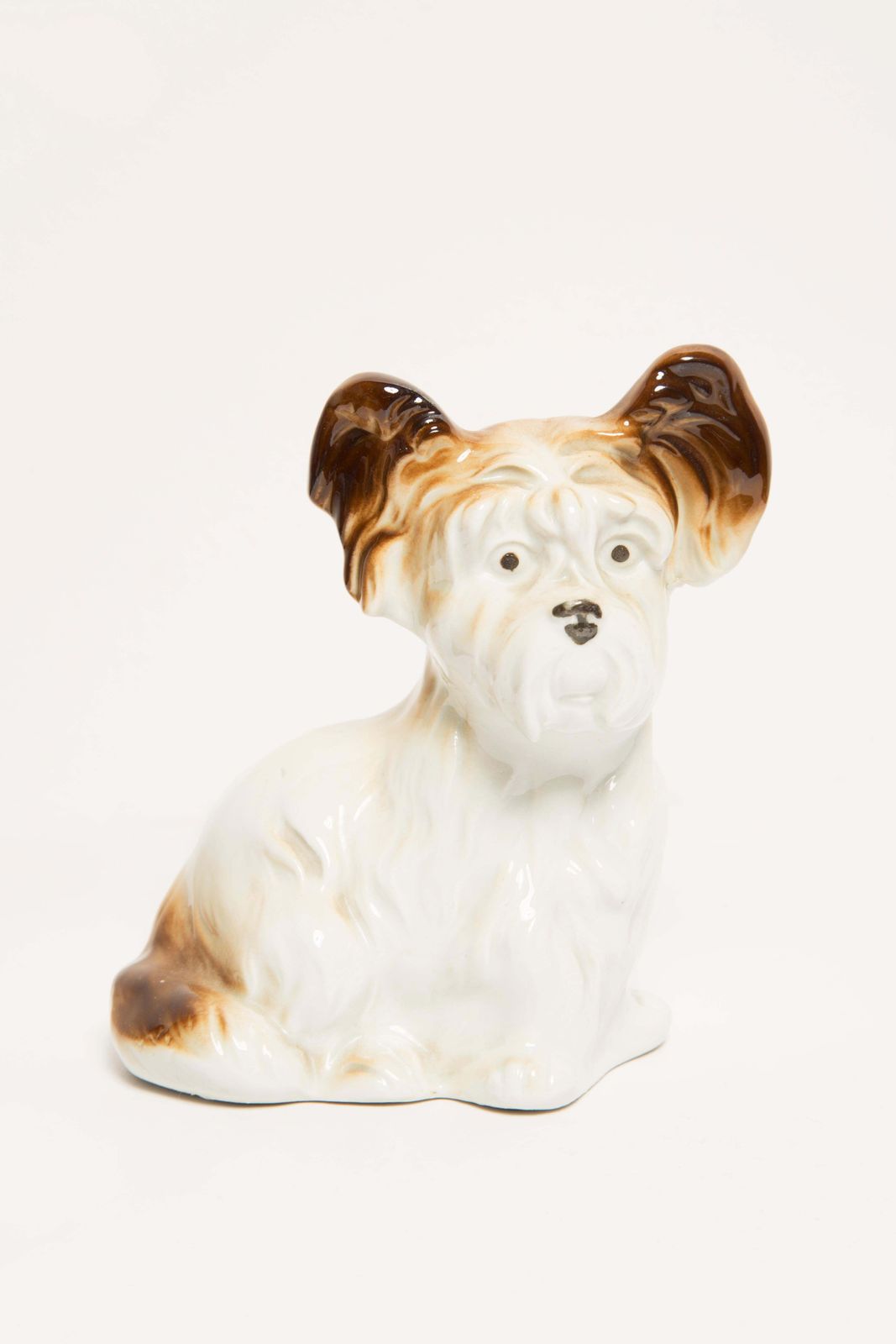 Midcentury Small White Terrier Dog Sculpture, Italy, 1960s photo vintage
