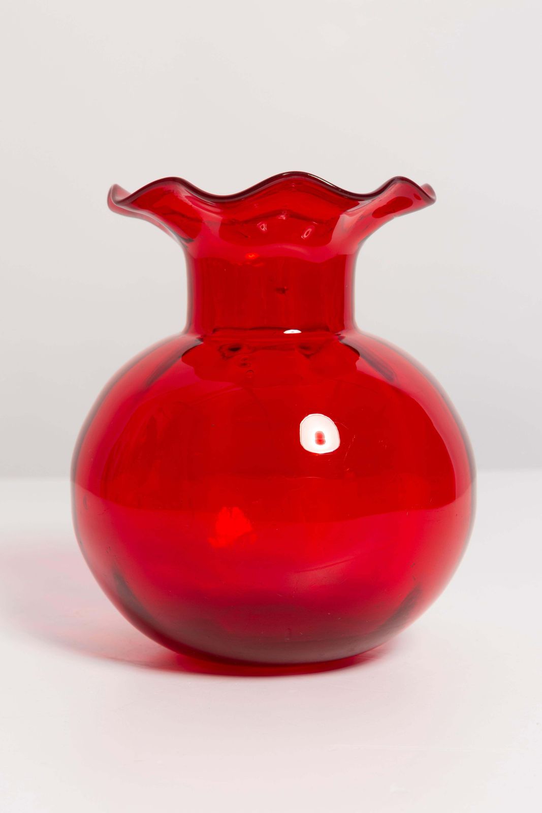 Mid Century Small Vintage Red Vase, Poland, 1960s photo for sale