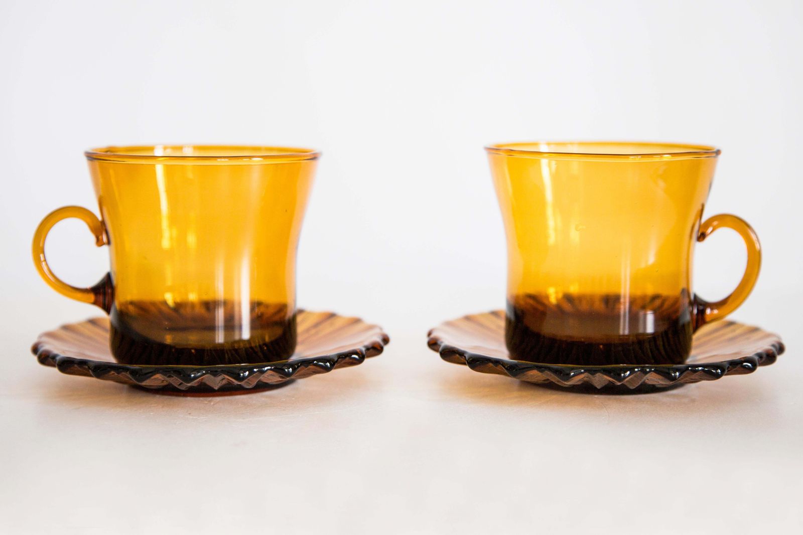 Set Of Four Mid Century Tea Glasses And Plates, Europe, 1960s photo 68.0