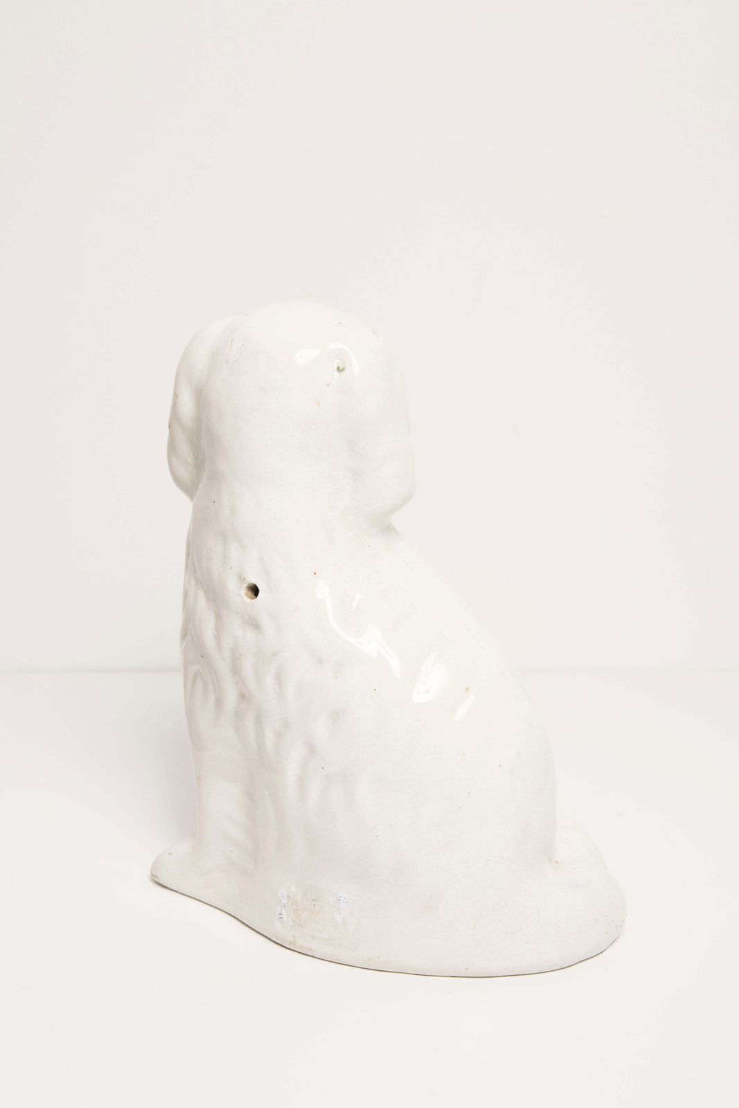Mid Century White Spaniel Dog Sculpture Staffordshire England, 1960s photo buy