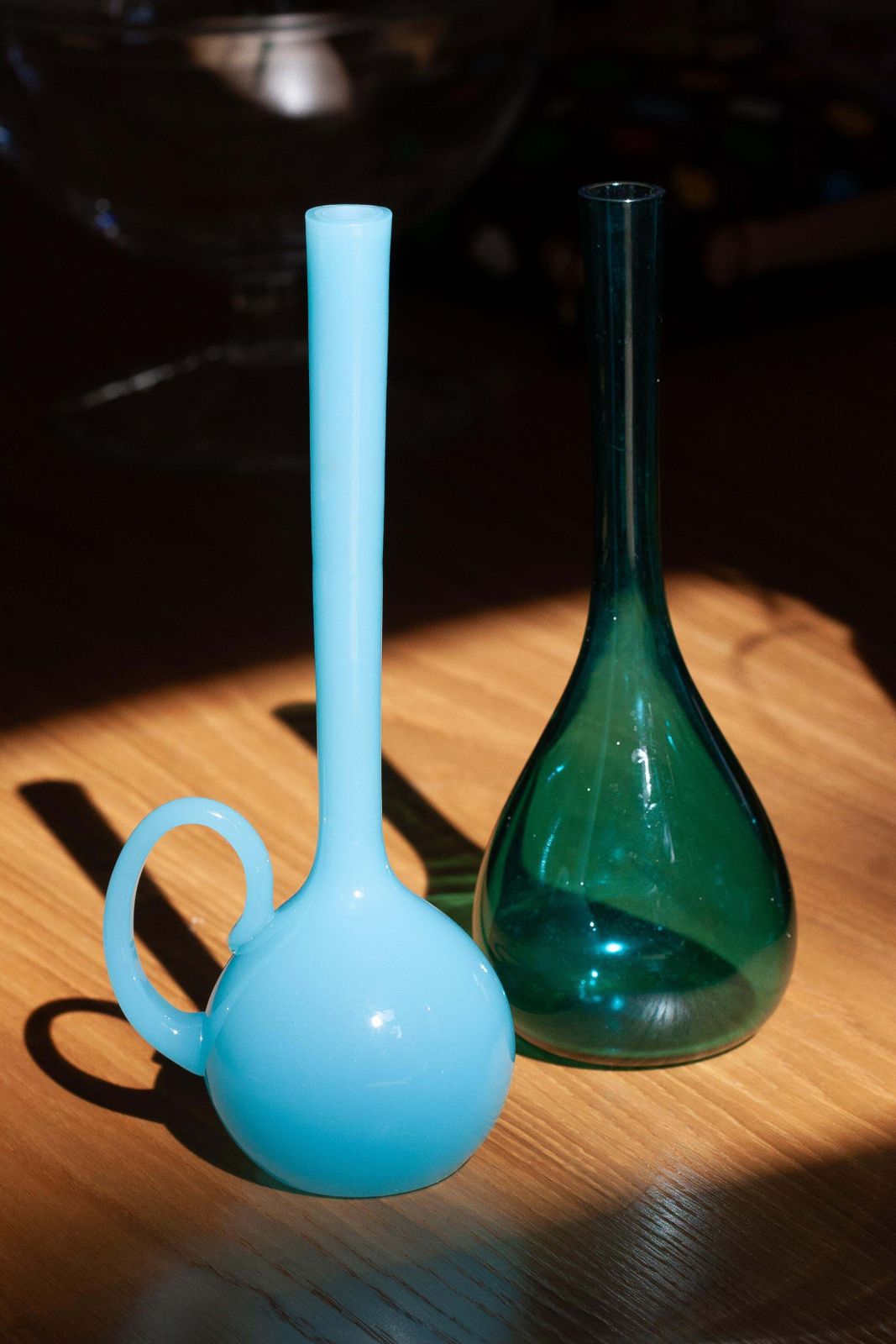 Mid Century Blue Decorative Glass Vase, Europe, 1960s photo for sale