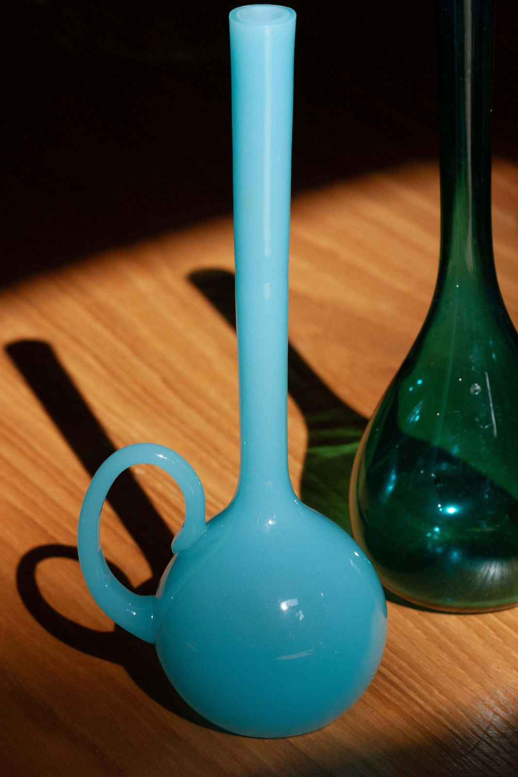 Mid Century Blue Decorative Glass Vase, Europe, 1960s photo vinterior