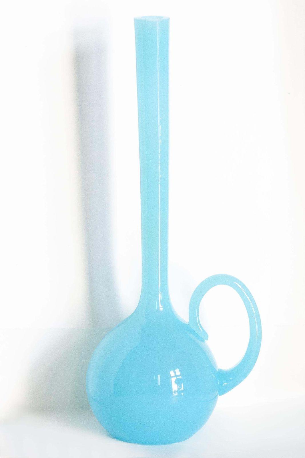 Mid Century Blue Decorative Glass Vase, Europe, 1960s photo vintage