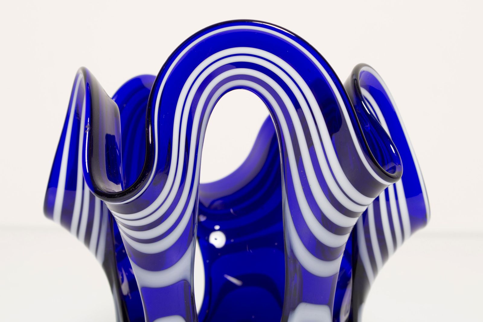 128.0 Small Mid Century Ultramarine Blue And White Vase, Europe, 1960s photo