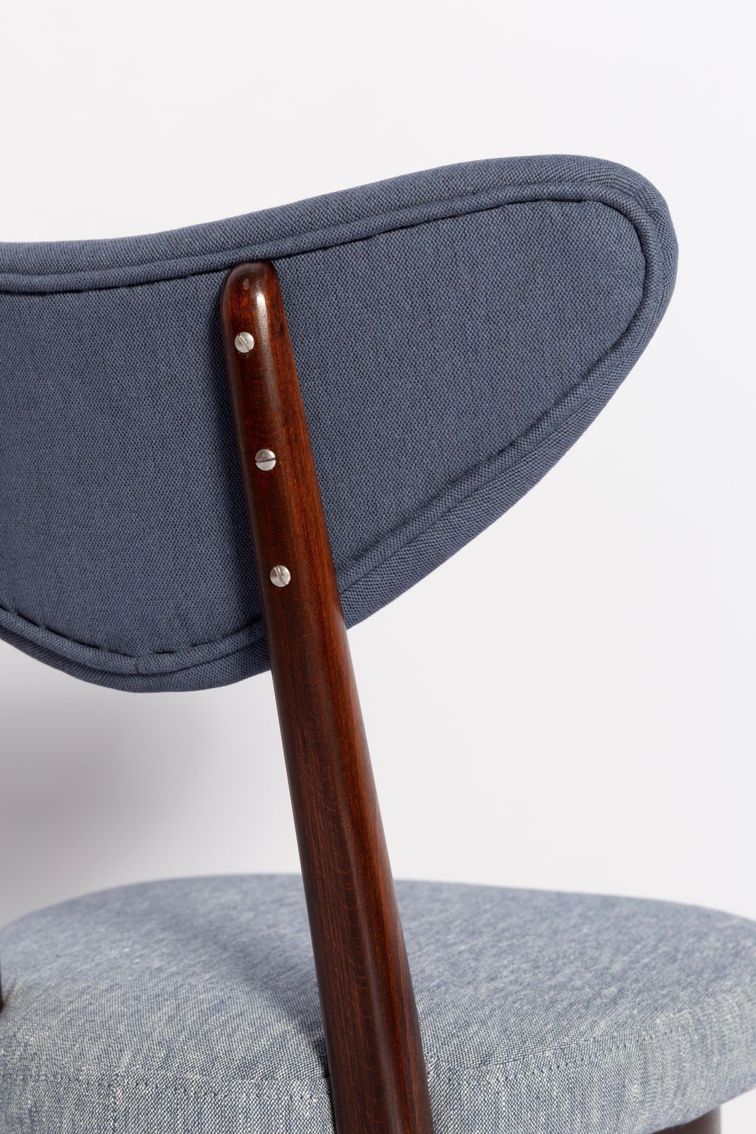 photo furniture Midcentury Light And Medium Blue Denim Heart Chair, Europe, 1960s