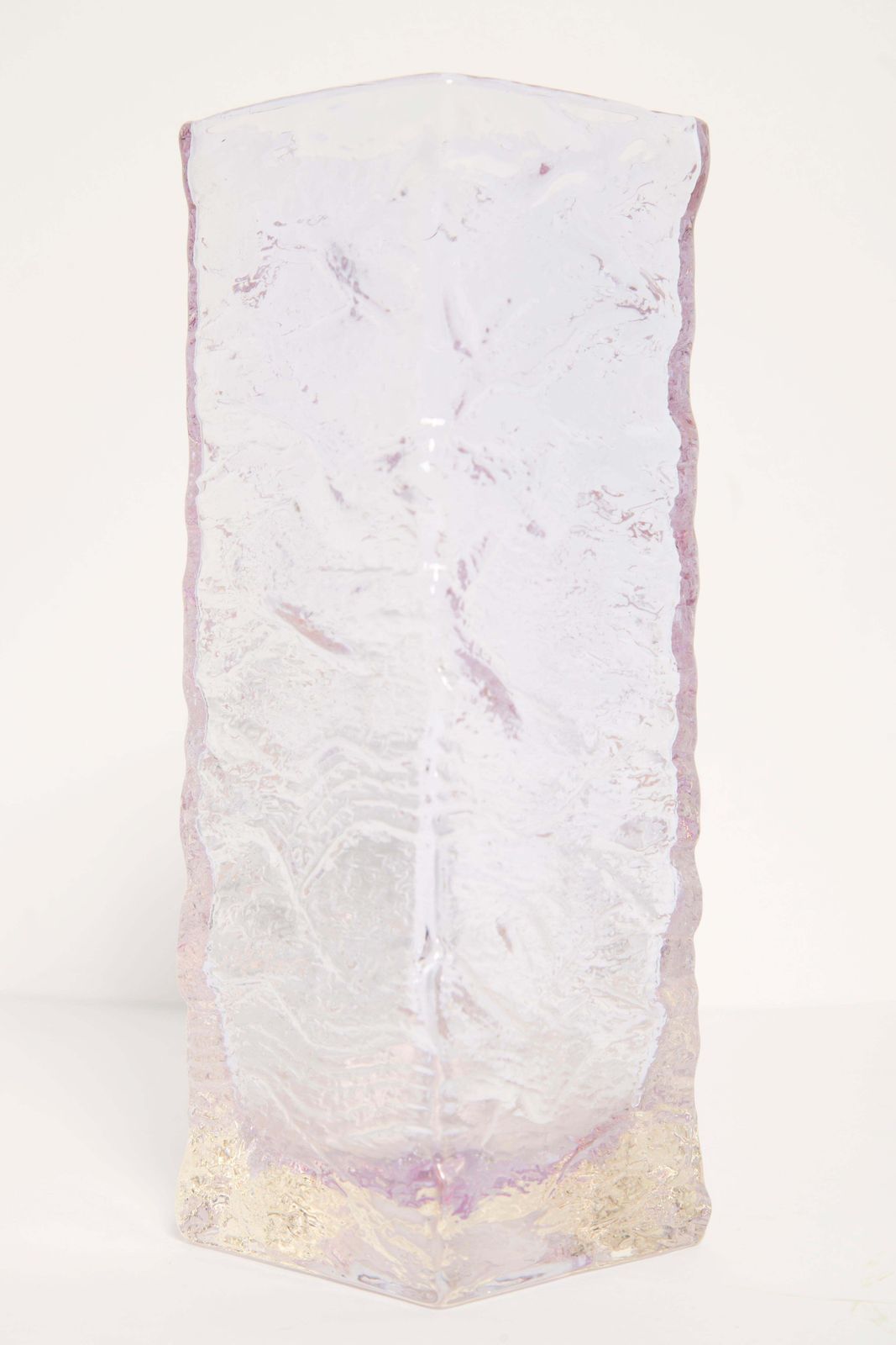 Mid Century Vintage Ice Transparent Vase, Italy, 1960s photo for sale
