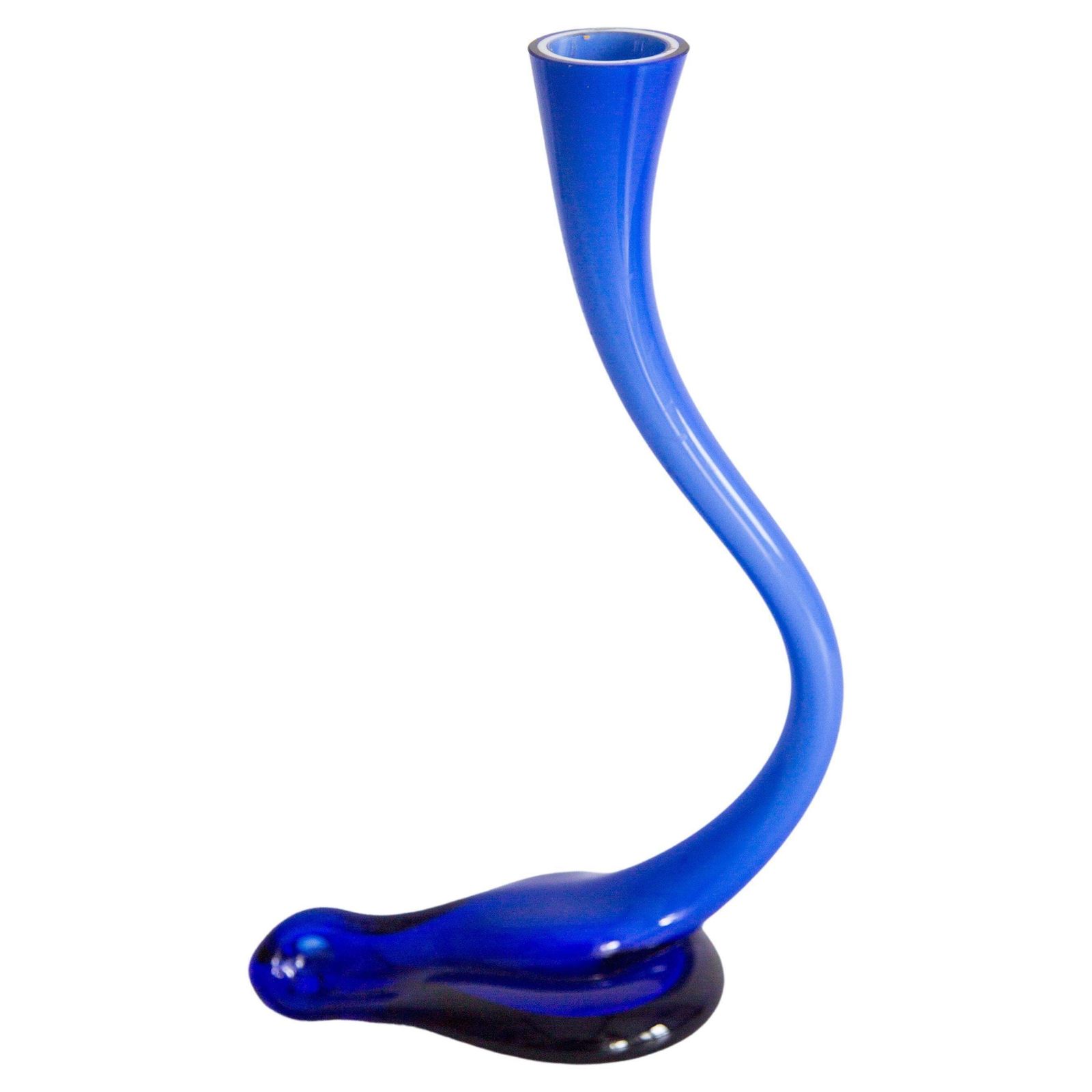 Mid Century Blue Artistic Twisted Vase, Europe, 1960s