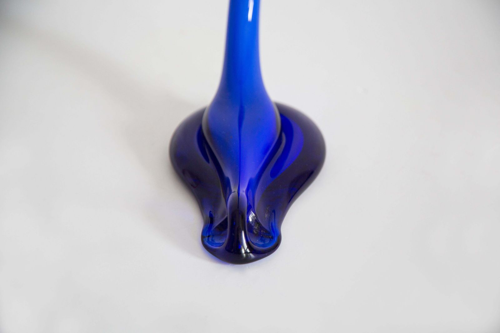 Mid Century Blue Artistic Twisted Vase, Europe, 1960s photo vintage