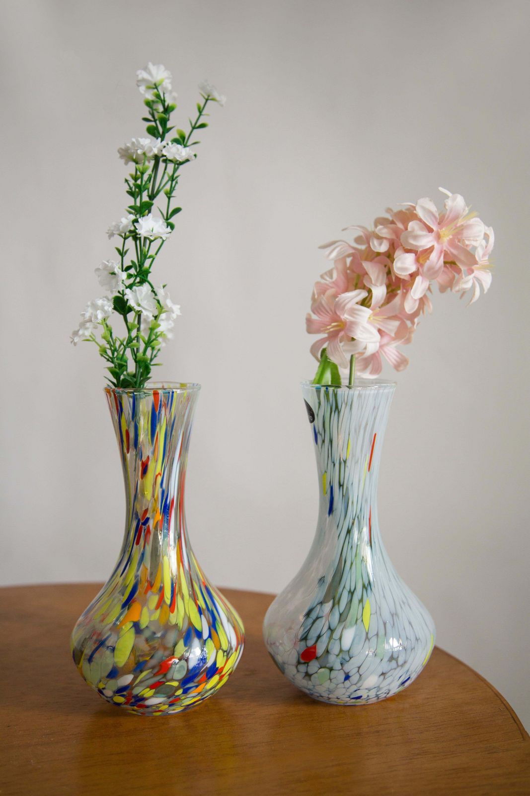 Mid Century Vintage White And Blue Murano Vase, Italy, 1960s photo Home Decor