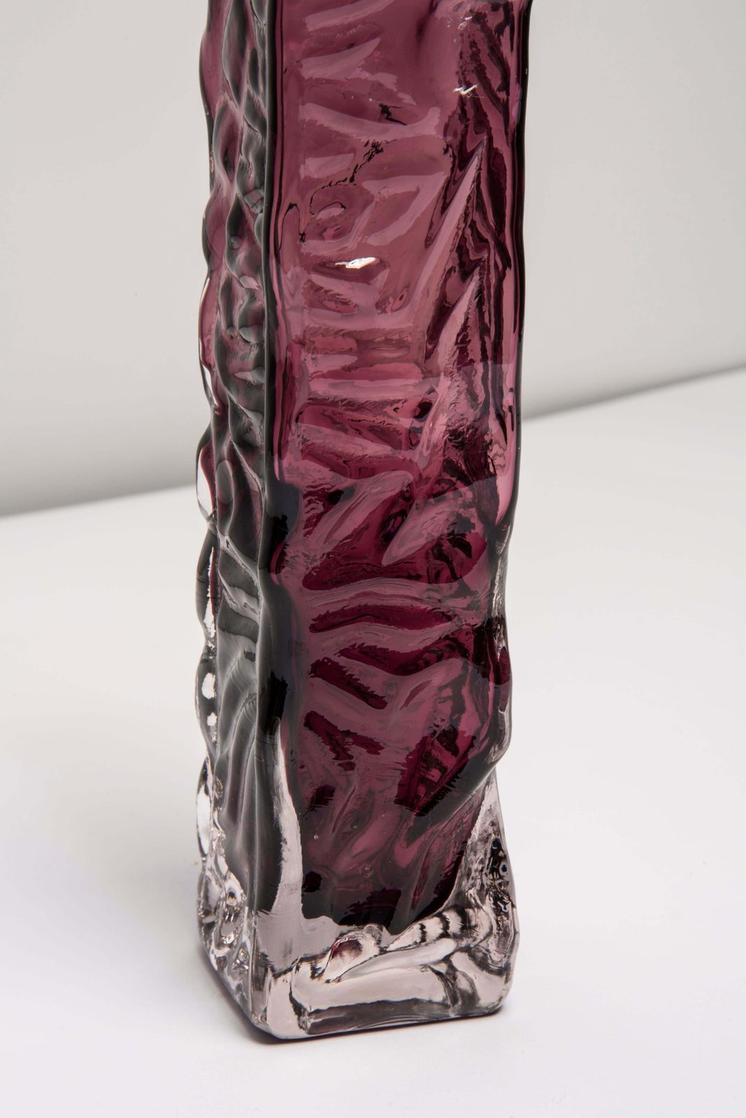 Mid Century Vintage Purple Ingrid Glass Vase Rock Crystal, Germany, 1970s photo buy
