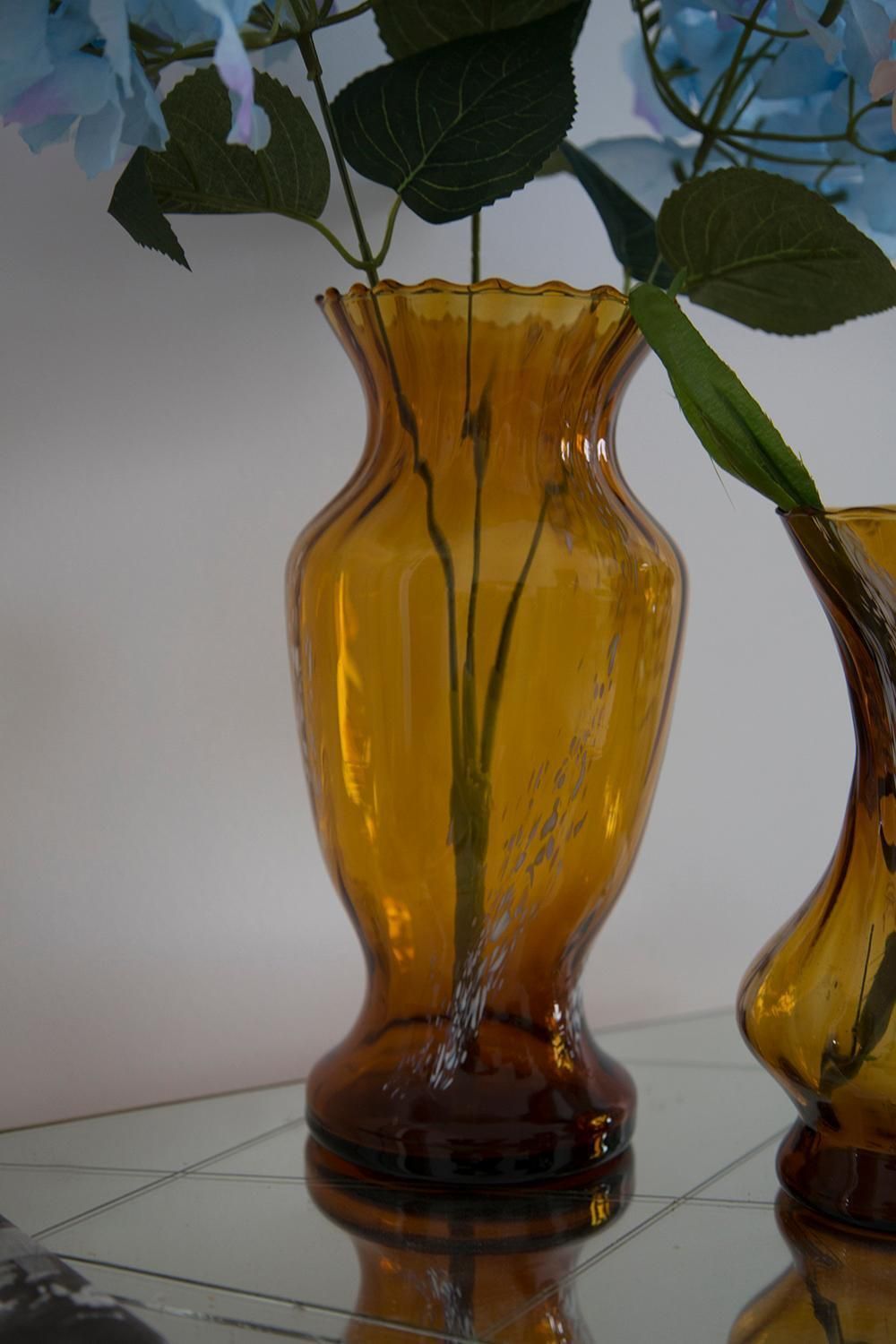 Mid Century Vintage White And Yellow Artistic Glass Vase, Europe, 1970s photo Home Decor