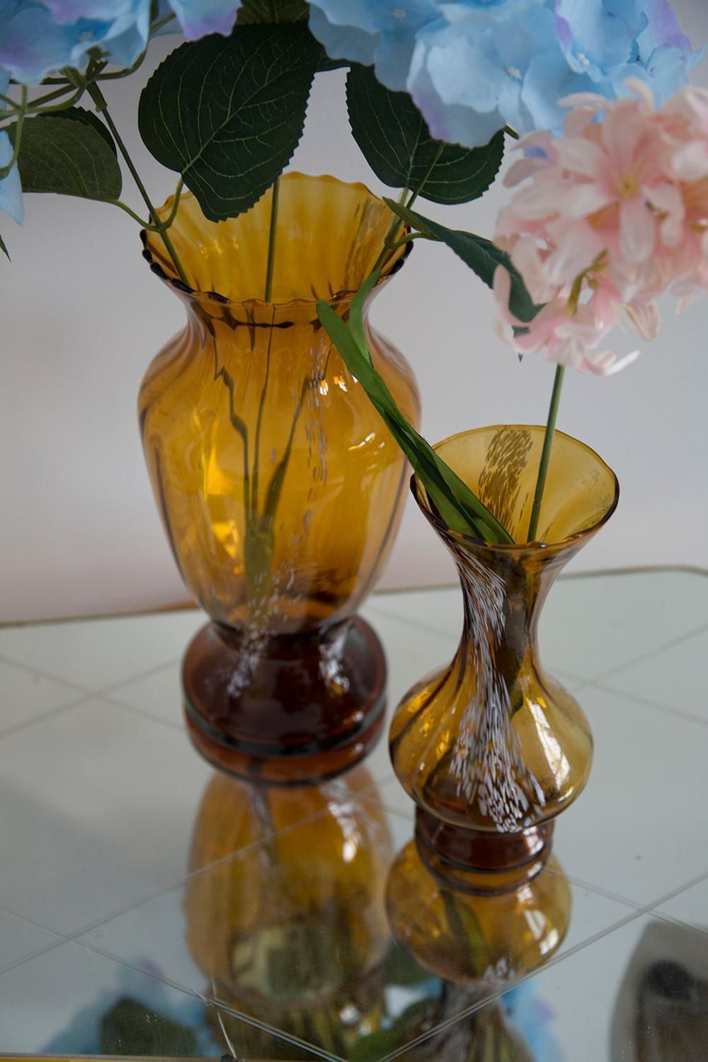 Mid Century Vintage White And Yellow Artistic Glass Vase, Europe, 1970s photo buy
