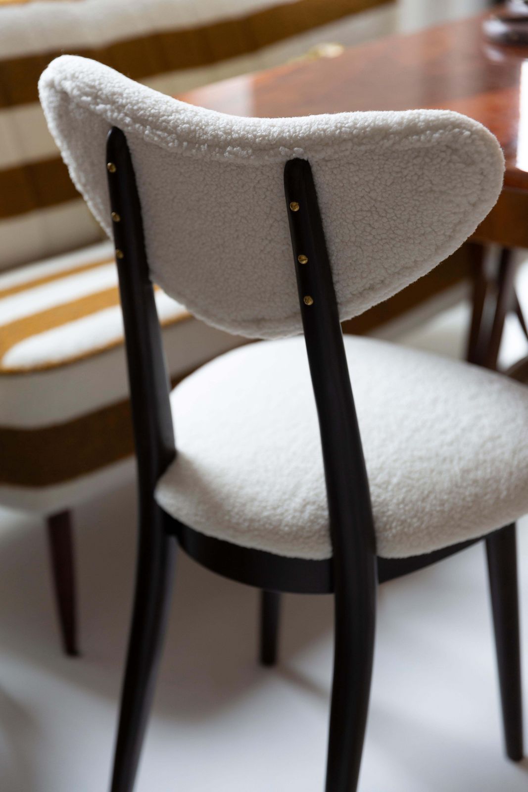 Midcentury Light Bouclé Heart Chair, Europe, 1960s photo Furniture