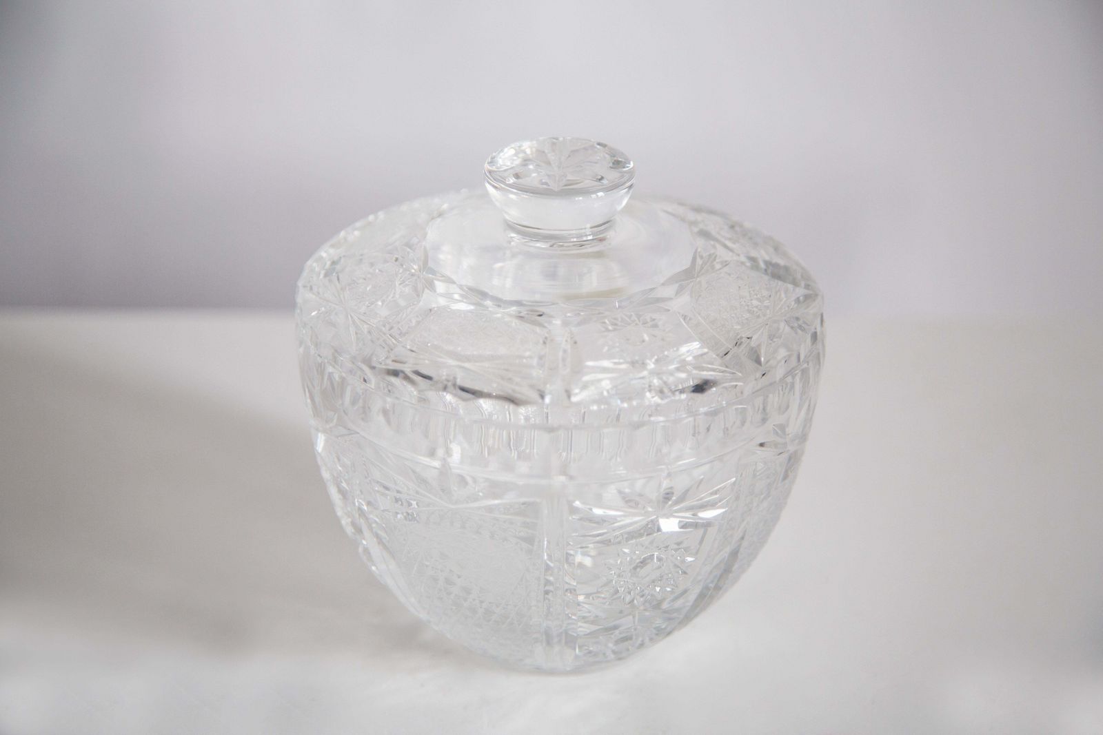 Mid Century Vintage Transparent Crystal Glass Sugar Bowl, Italy, 1960s photo for sale