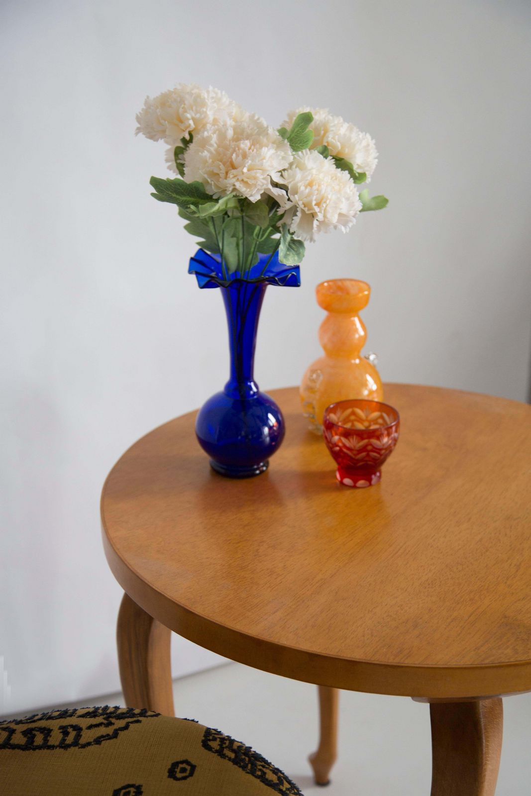 Mid Century Blue Vase With Frill, Europe, 1960s photo for sale