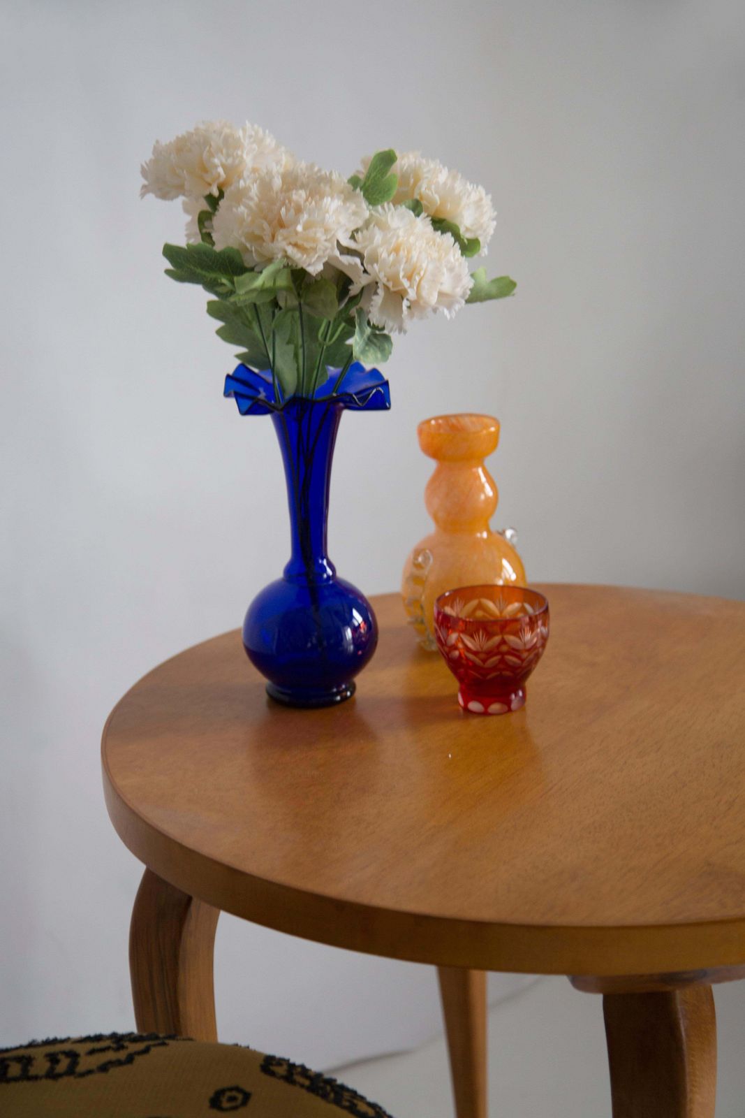 Mid Century Blue Vase With Frill, Europe, 1960s photo Home Decor
