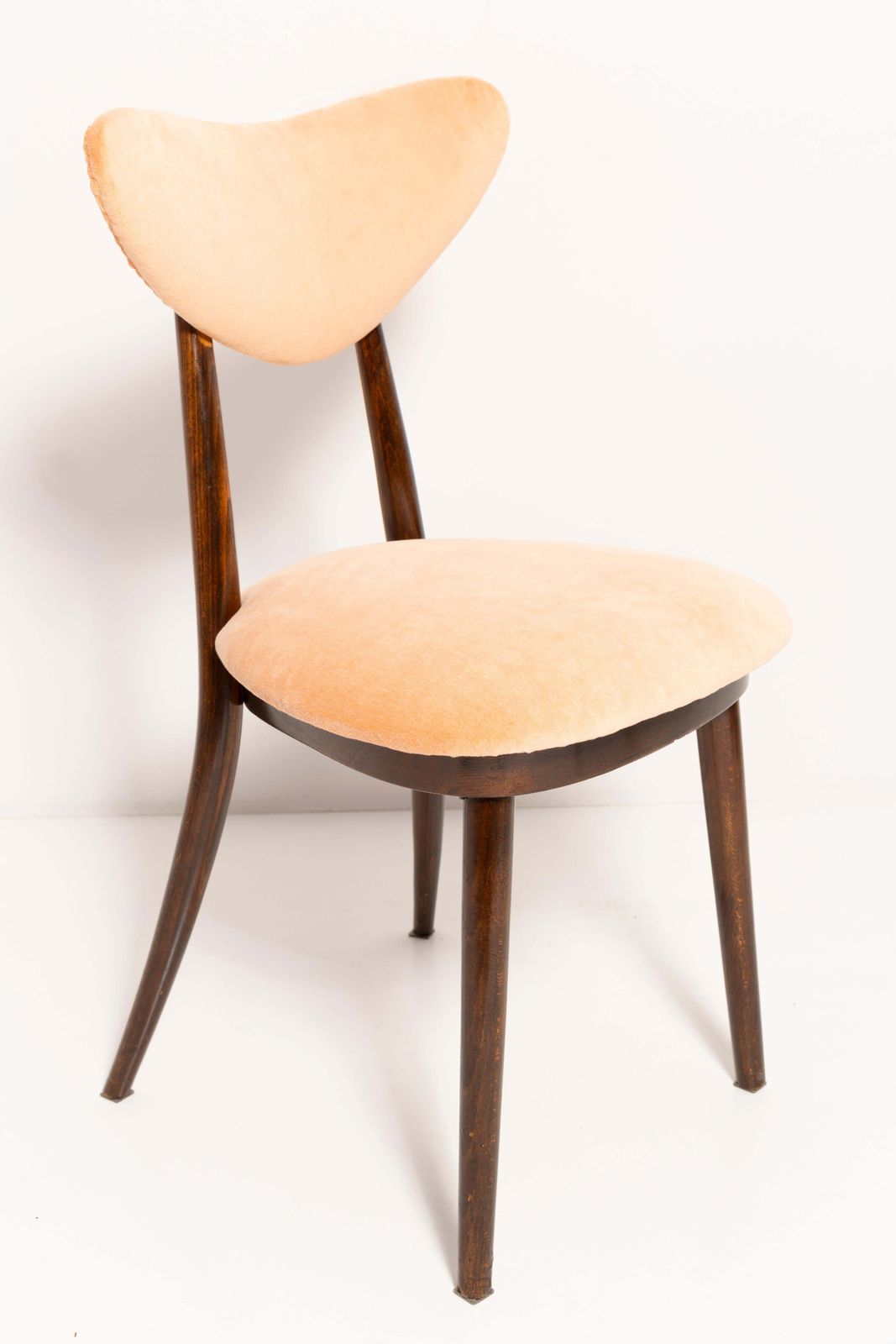 Vintage Orange Heart Cotton Velvet Chair, Europe, 1960s photo furniture