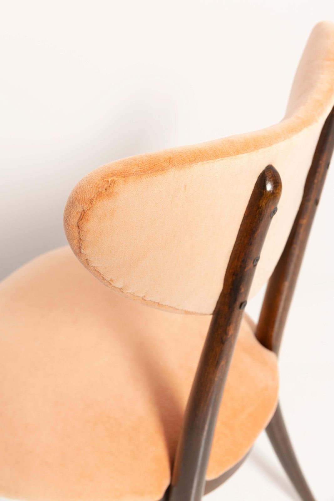 photo furniture Vintage Orange Heart Cotton Velvet Chair, Europe, 1960s