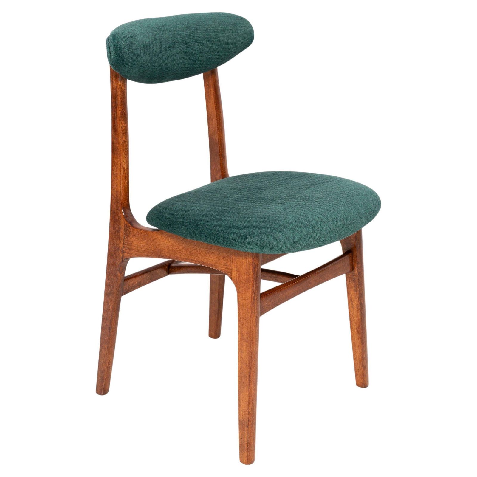 Mid Century Green Velvet Chair Designed By Rajmund Halas, Poland, 1960s