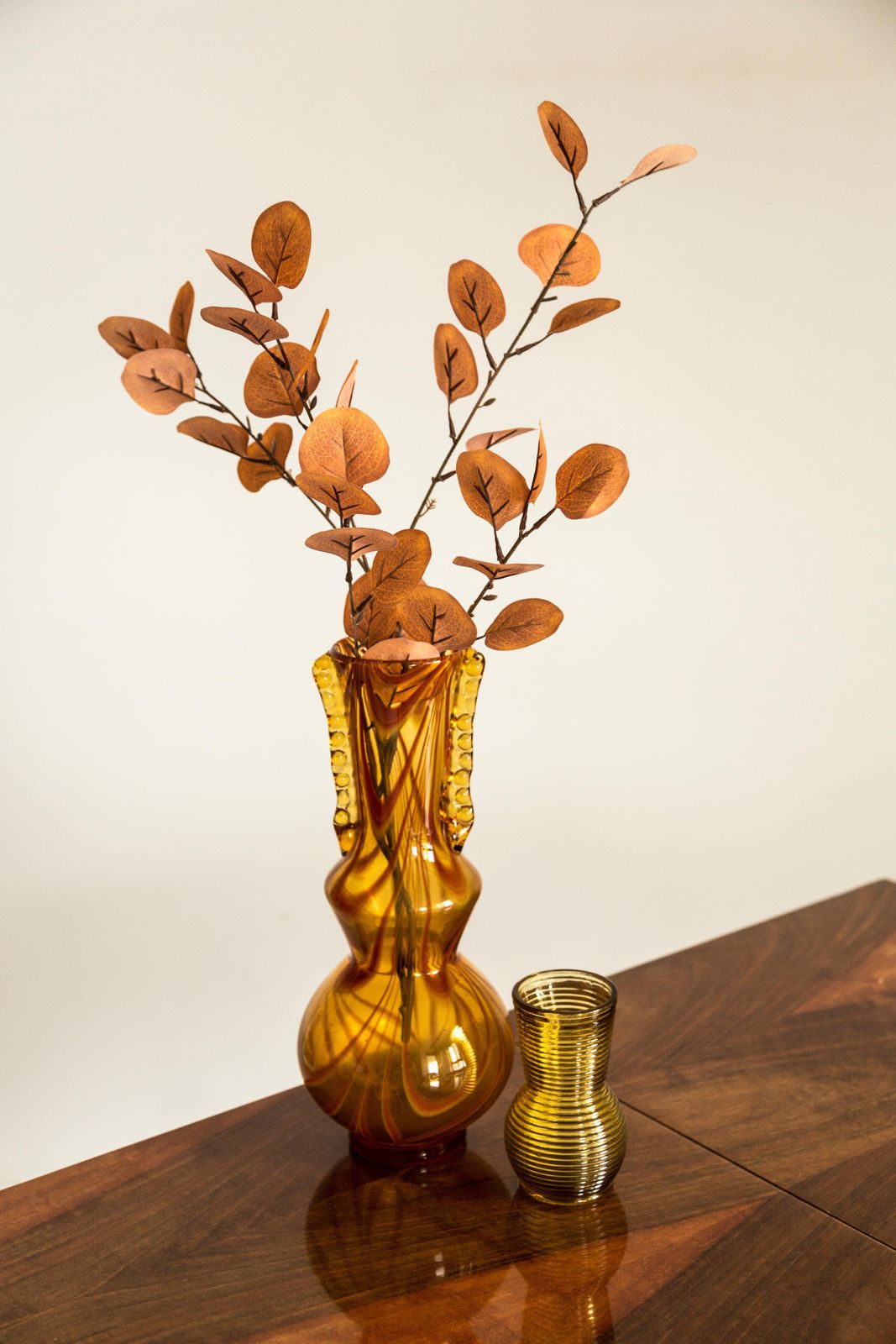 Midcentury Vintage Yellow And Orange Vase, Europe, 1960s photo for sale