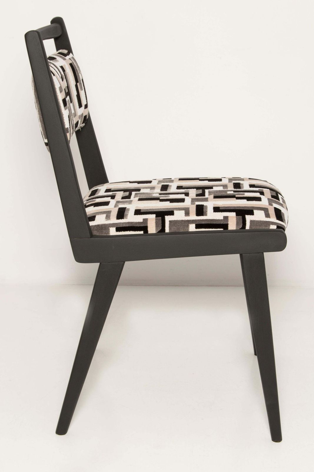Mid Century Black And White Velvet Jar Chair, Poland, Europe, 1960s. photo Furniture