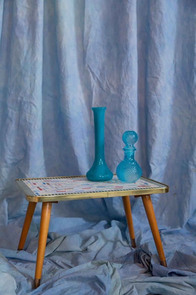 Mid Century Vintage Blue Glass Vase, Europe, 1960s photo vinterior