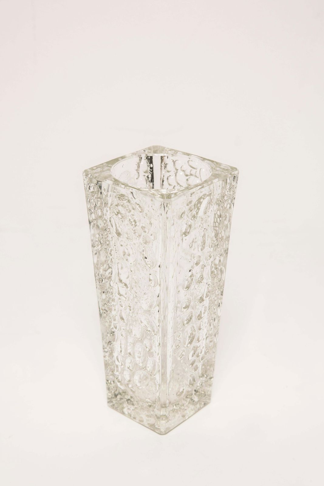Midcentury Vintage Transparent Crystal Vase, Italy, 1960s photo buy