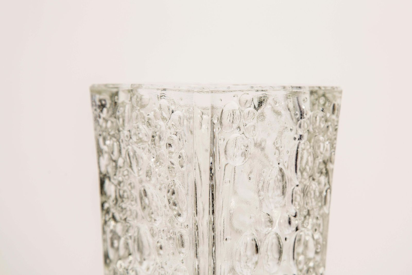 photo furniture Midcentury Vintage Transparent Crystal Vase, Italy, 1960s