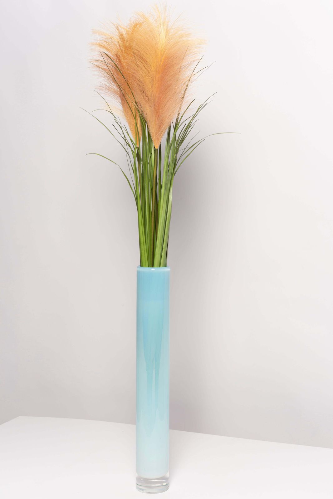 Mid Century Big Vintage Blue And White Ombre Vase, Poland, 1960s photo vinterior