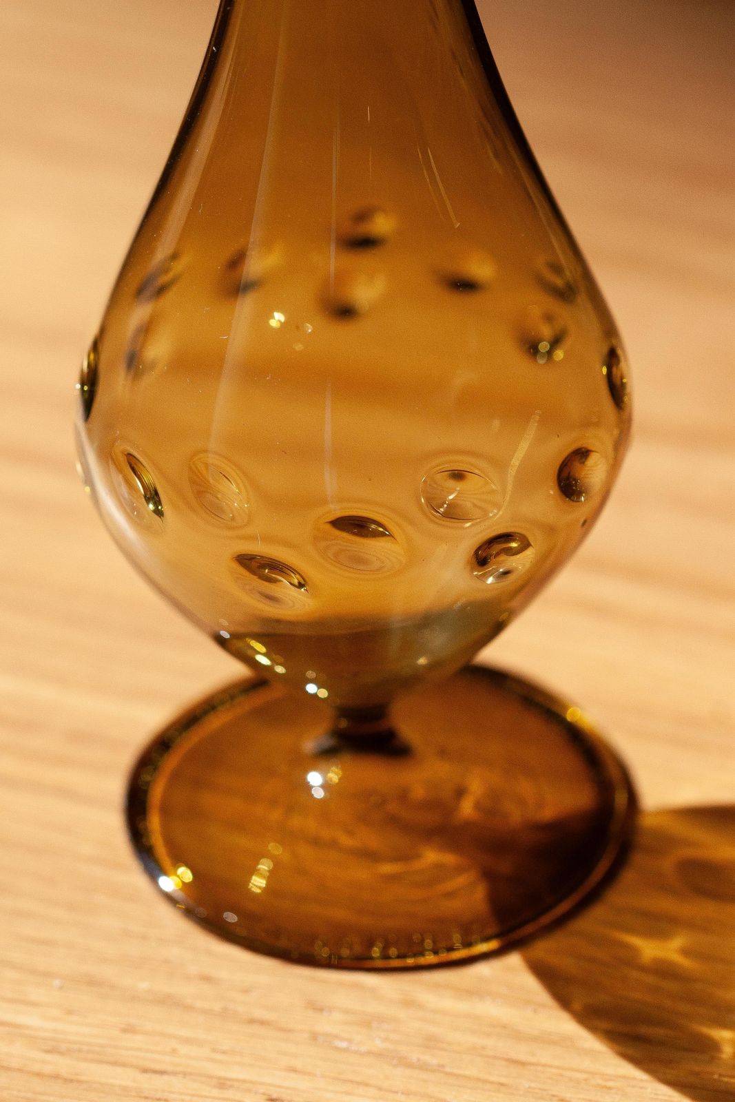 Mid Century Small Beige Brown Decorative Glass Vase, Europe, 1960s photo Home Decor