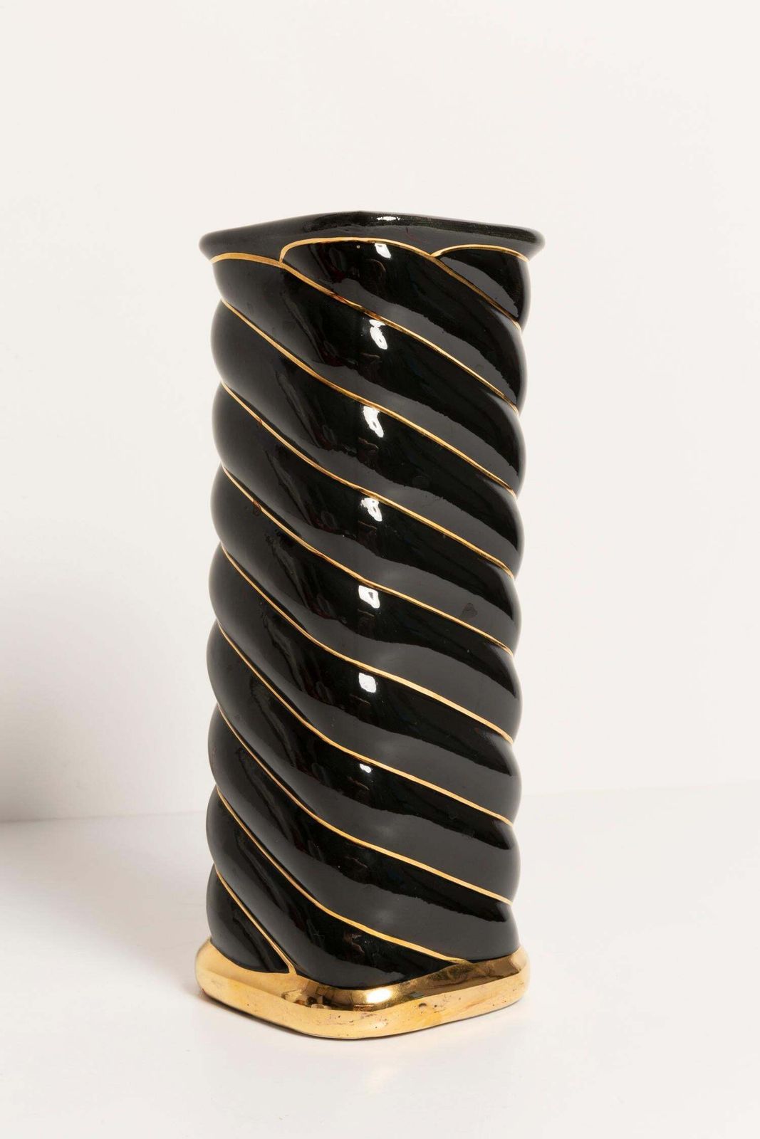 Unique Hand Black And Gold Ceramic Vase, 20th Century, Europe, 2000s photo Home Decor