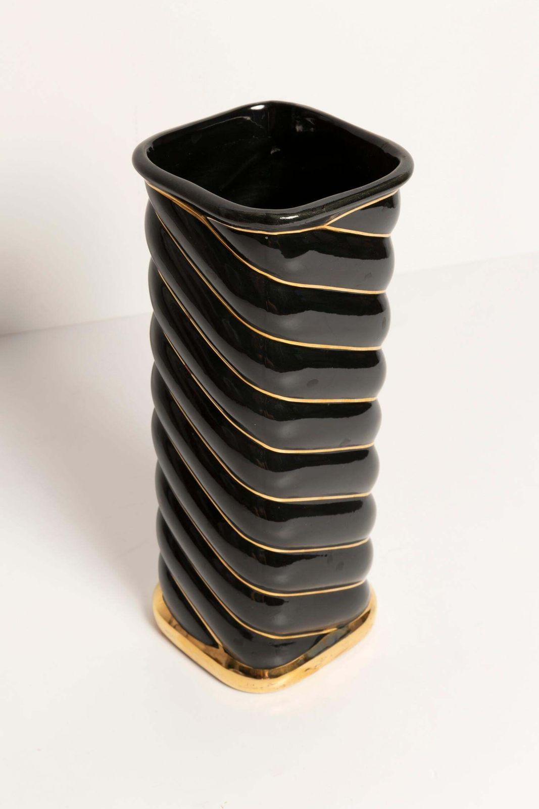 Unique Hand Black And Gold Ceramic Vase, 20th Century, Europe, 2000s photo 102.0